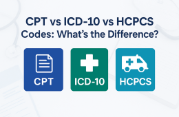 Comparison of CPT, ICD-10, and HCPCS medical billing codes